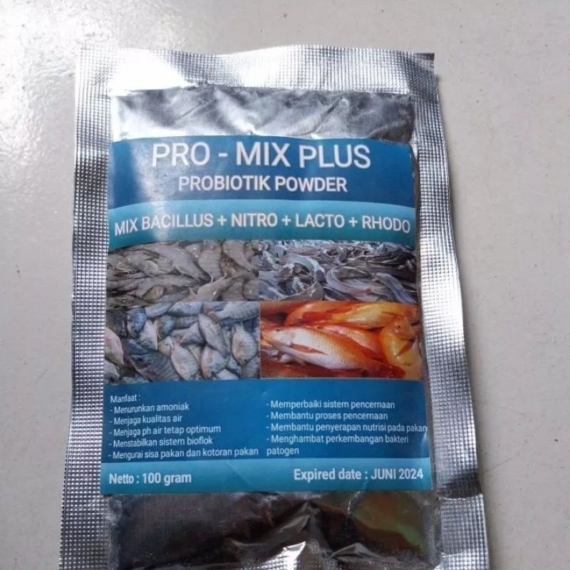Jual probiotik pro mix plus 100 gram/ probiotik kolam bioflok | Shopee ...