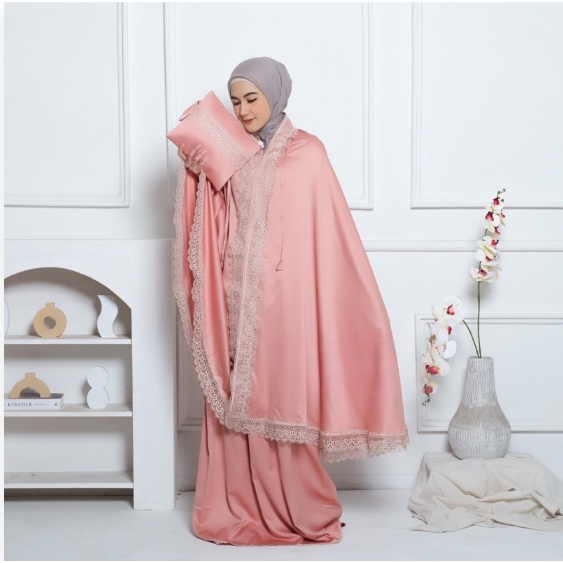 Alita Mukena Dewasa 2 In 1 Jumbo Renda Premium Sutra Velvet & Katun - foto 2