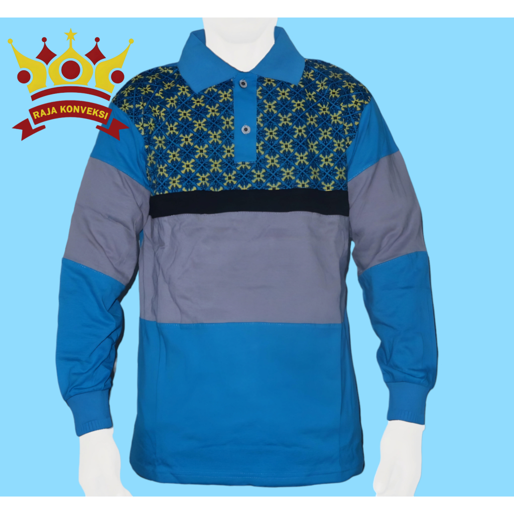Jual Baju Seragam Olahraga Lengan Panjang Motif Batik Unisex / Baju