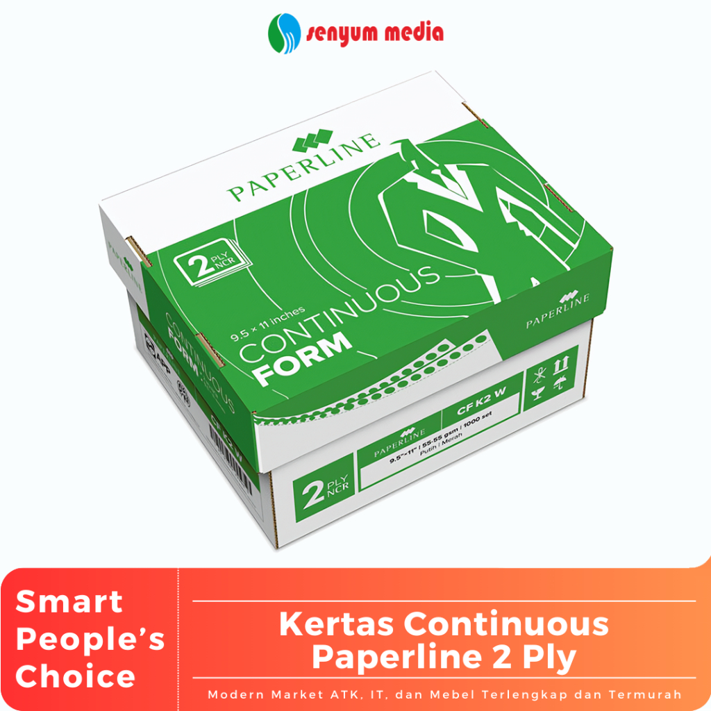Jual Kertas Continuous Paperline 2 Ply (1 Box Isi 2000 Lembar) (S:BOX ...