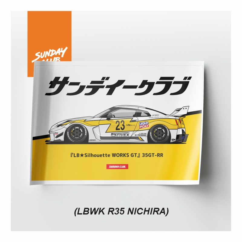 Jual Sunday Club - Poster Art Print LBWK Nissan Skyline R35 Nichira ...