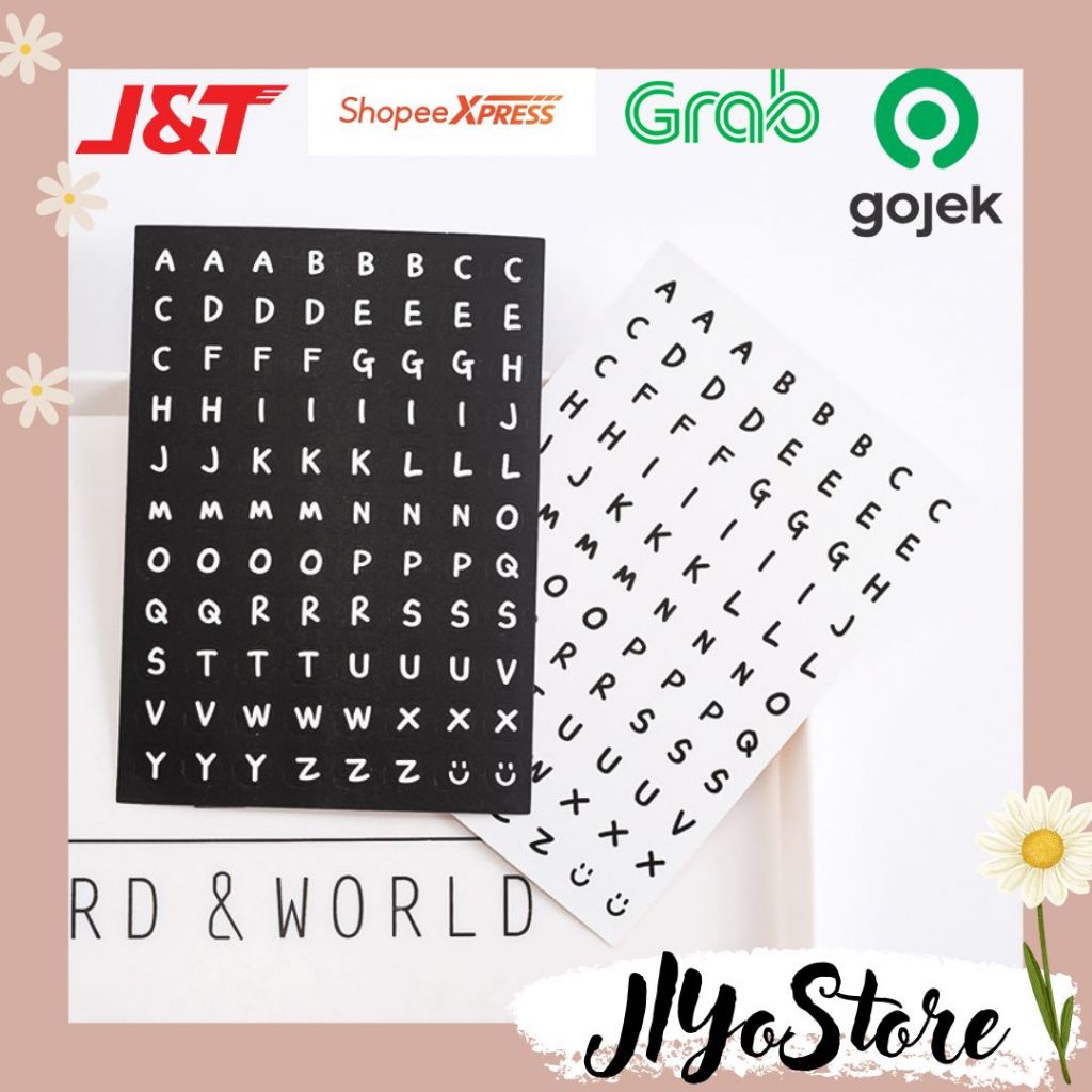 Jual Stiker Sticker Label Alfabet Huruf Angka Number Bujo Journaling ...