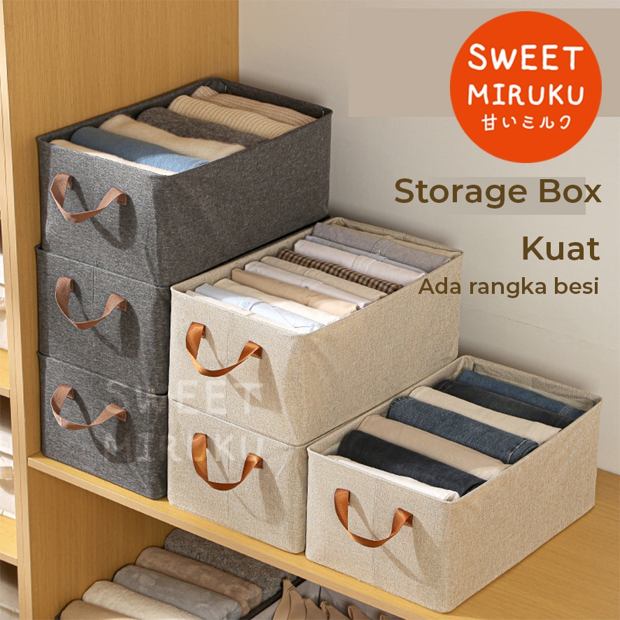 Jual A26 STORAGE BOX BESAR LIPAT RANGKA BAJA ORGANIZER LEMARI KOTAK ...