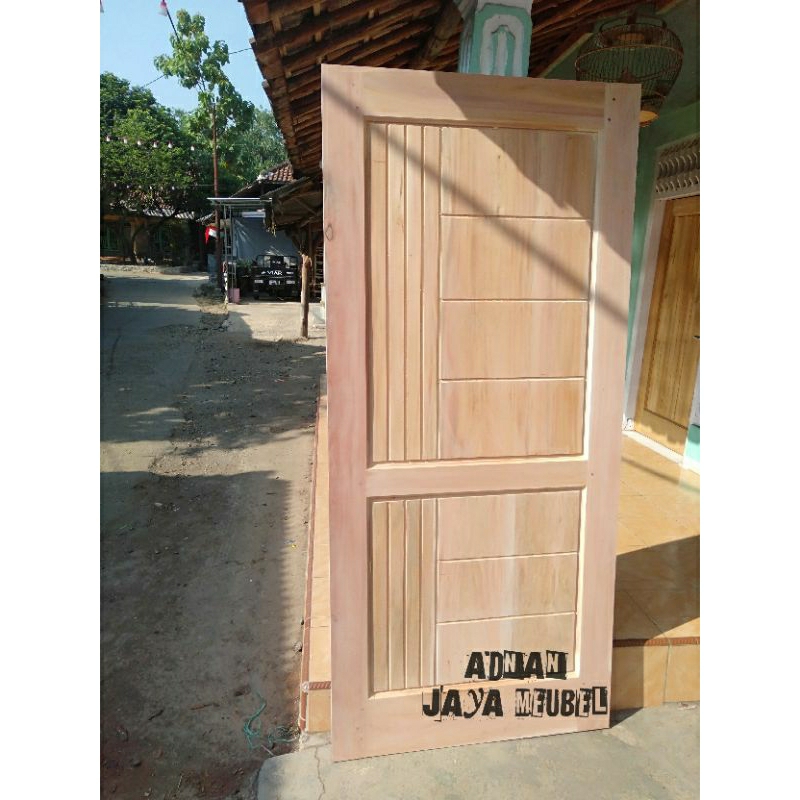 Jual PINTU RUMAH MINIMALIS KAYU MAHONI SOLID | Shopee Indonesia