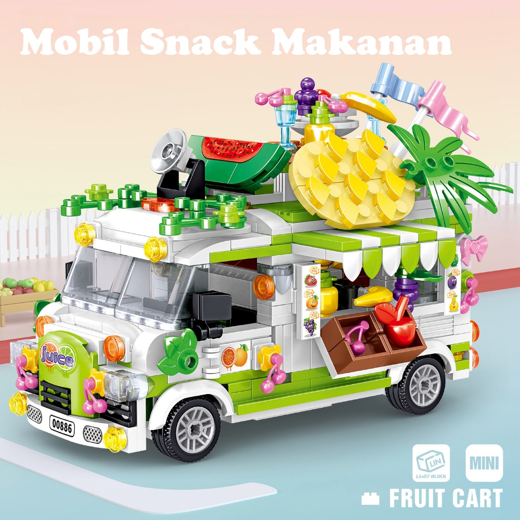 Jual Lego Mobil Makanan Food Truck Merakit lego Makanan DIY Mobil Mobilan \/ Mainan Anak Merakit ...