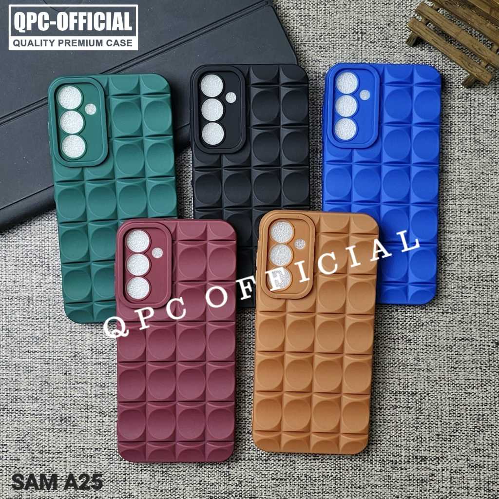 Jual Samsung A25 Case Macaron Warna Motif Finger Grip / 3d Cubic Case ...