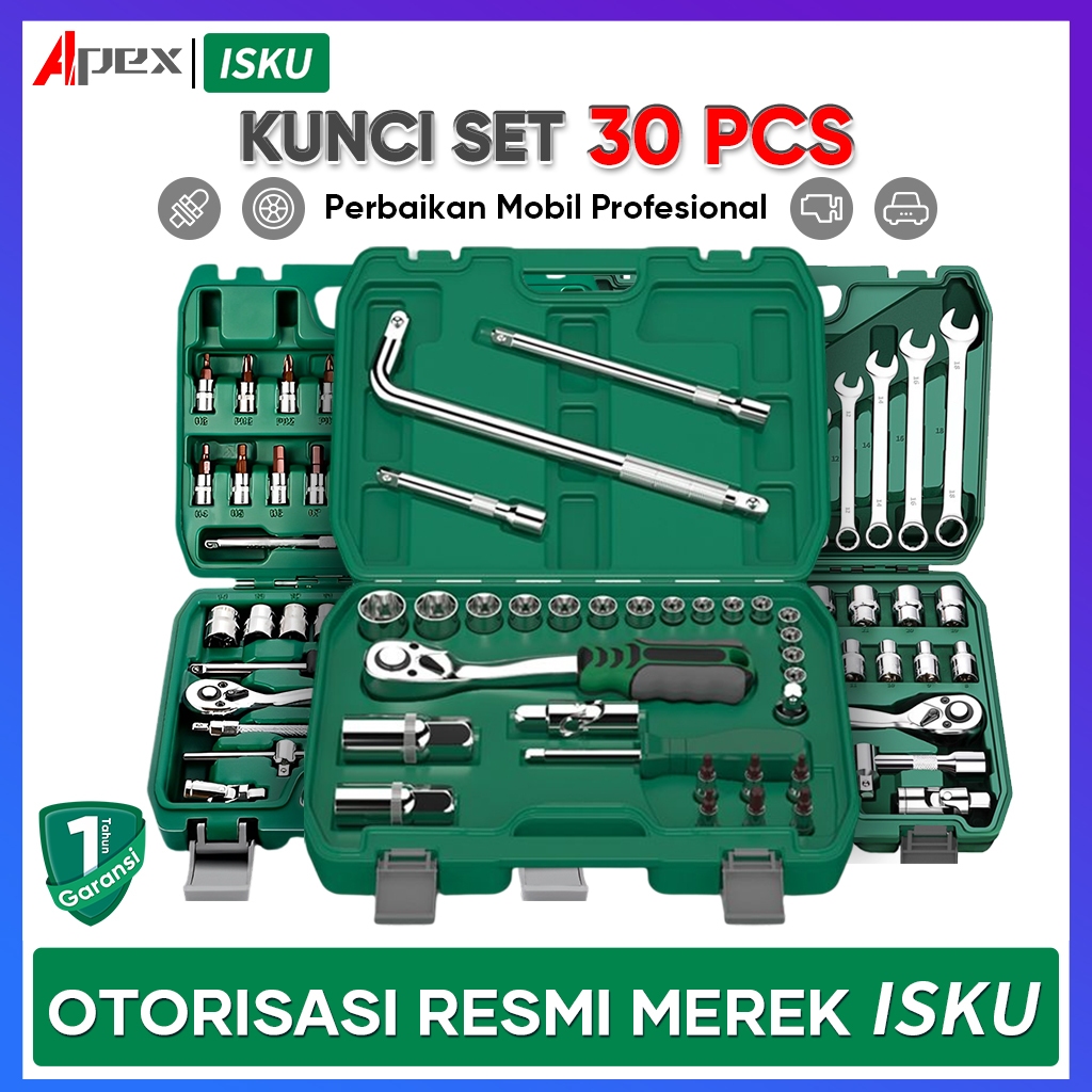 Jual Isku Toolkit Set Kunci Sok Set Pcs Mata Sock Dan Mata Sock Set Pcs Mm