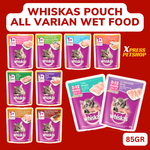 Jual Whiskas Pouch Kitten Adult (85gr) Makanan Basah Kucing Semua