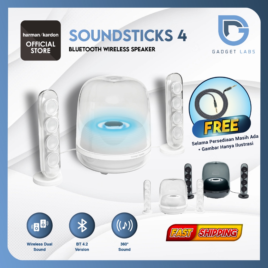 Jual Harman Kardon Soundsticks 4 HK - SoundStick 4 Bluetooth Speaker ...