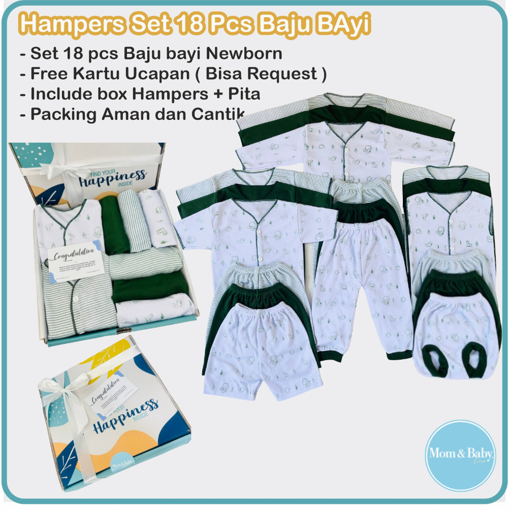 Jual [ FREE PAPER BAG ] Hampers Bayi Set 18 Pcs Baju Bayi Kado Lahiran ...