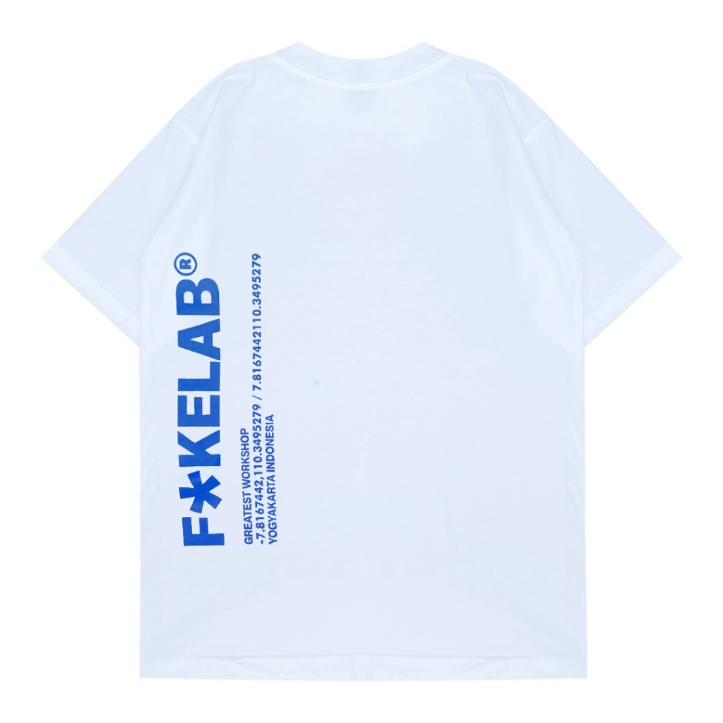 Jual Fakelab TS Loc White / Tshirt SImple Asimetri Graphic / Kaos Putih ...