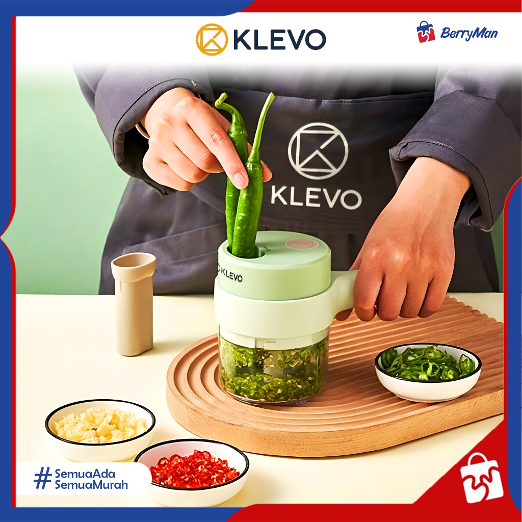 Jual KLEVO Alat Pemotong Sayuran Elektrik 2 in 1 Portable Blender ...