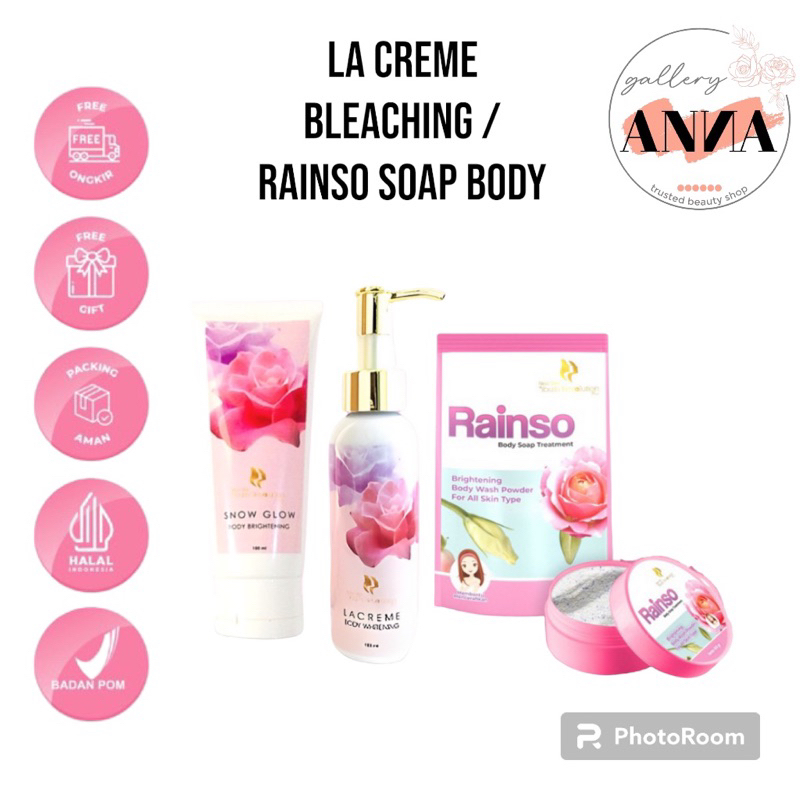 Jual La creme Body Bleaching Whitening / Rainso Body Soap Treatment