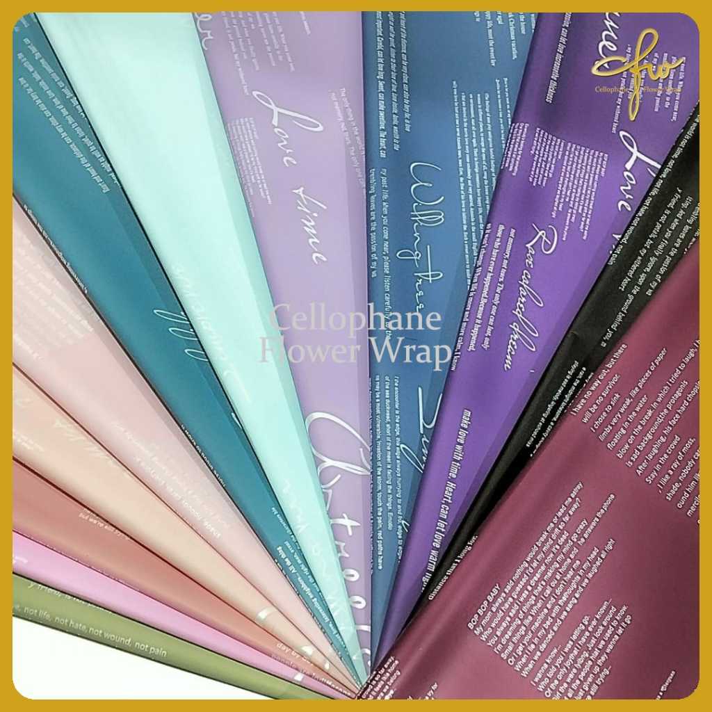 Jual Kertas Buket Bicollor Letter Cellophane Flower Wrap | Shopee Indonesia