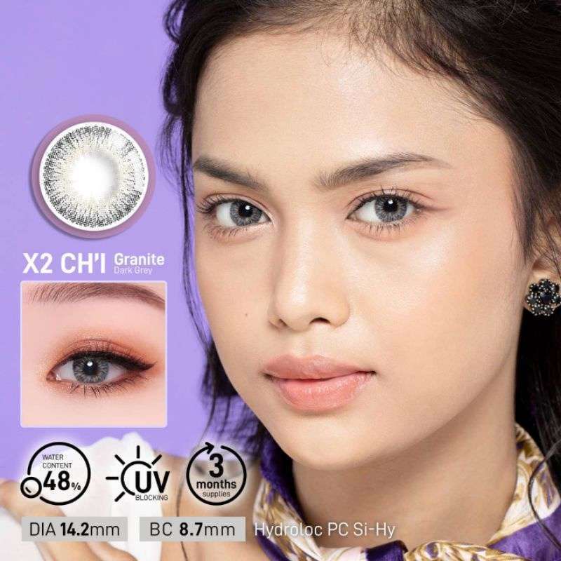 Jual Mikeda - Softlens X2 Chi Granite Dark Grey | Shopee Indonesia