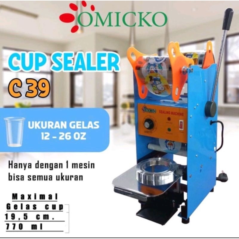 Jual Omicko C 39 & Q2 9991 Sealing Machine Mesin Cup Sealer Press Gelas
