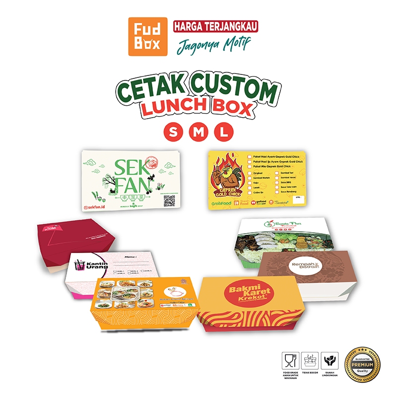 Jual Cetak Custom Paper Lunch Box Size M S Dan L Custum Design Kotak Makan Kertas Full