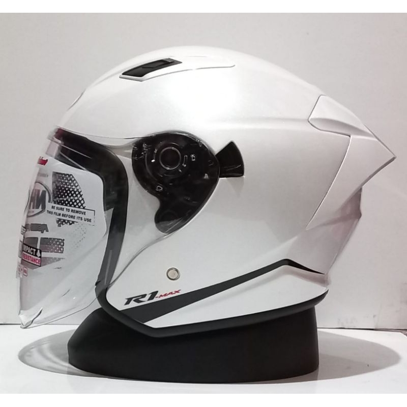 Jual Helm NHK R1 MAX SOLID BLACK,WHITE,GREYY DOF 100%ORIGINAL HELM ...