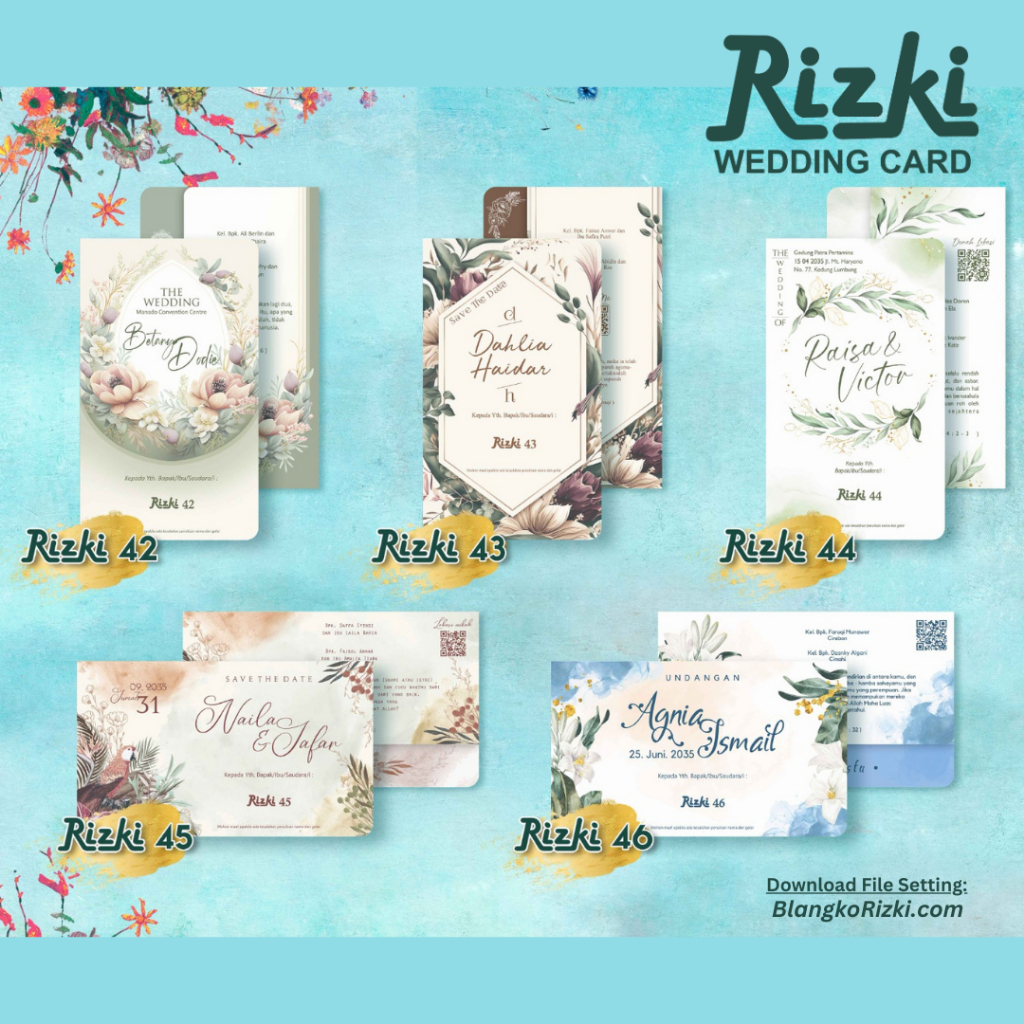 Jual Cetak Undangan Pernikahan Kode Rizki 42 - 46 - Undangan Pernikahan