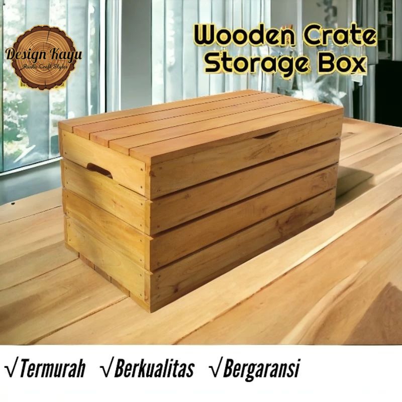 Jual Wooden crate | tutup kotak | peti kayu | storage box | penyimpanan ...