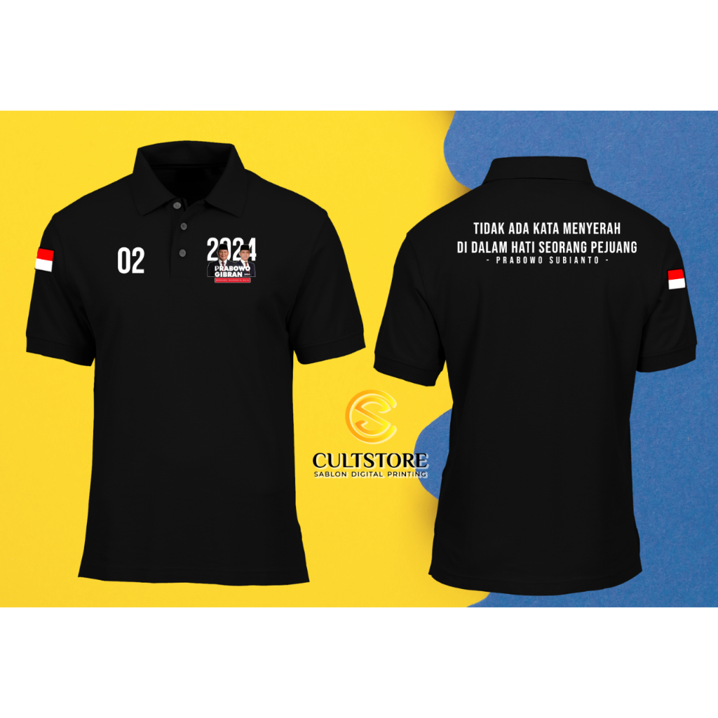 Jual KAOS POLO PRABOWO GIBRAN PRESIDEN 2024 INDONESIA MAJU PRABOWO ...