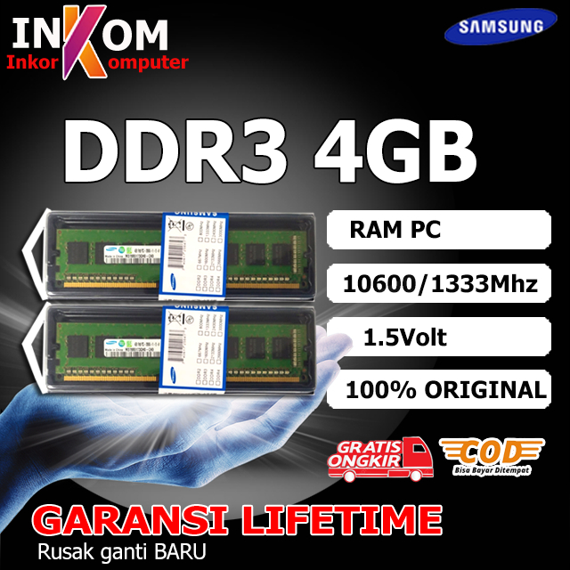 RAM MEMORY PC KOMPUTER DDR3 4GB 10600/12800
