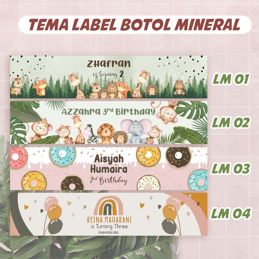 Jual Label Air Mineral Botol 330 ml 600 ml Custom Desain Murah | Shopee ...