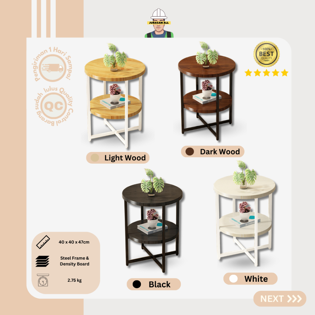 Jual MEJA ROUND TABLE/MEJA RUANG TAMU/MEJA BULAT/COFFE TABLE MINIMALIS ...
