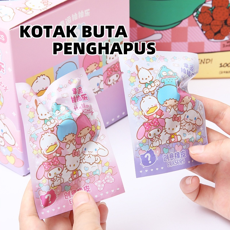 Jual Sanrio Blind Box Eraser Pack Alat Tulis Kuromi Hello Kitty Melody ...