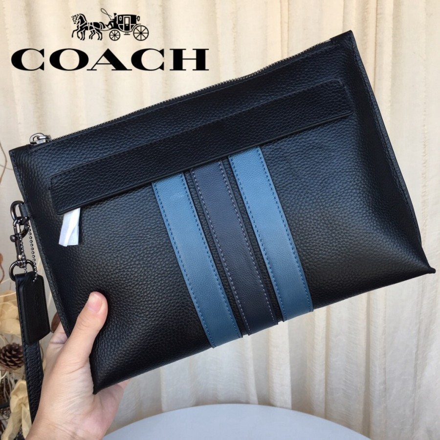 COACH クラッチ・セカンドバッグ 横たわれ C3143 QBBK ぺブル