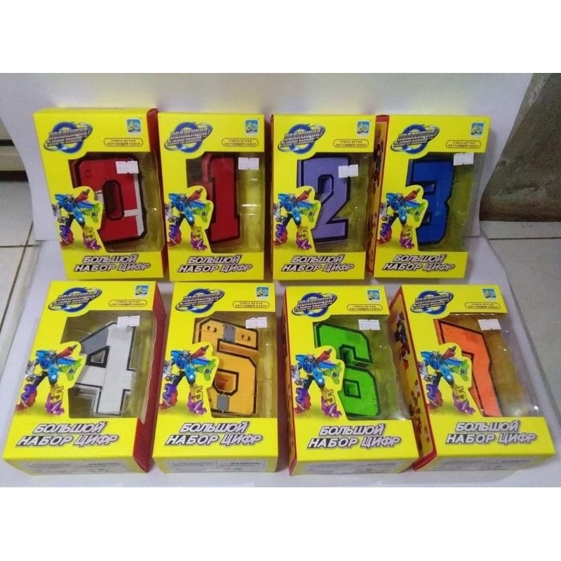 Jual mainan robot angka (satu paket ada delapan robot) | Shopee Indonesia