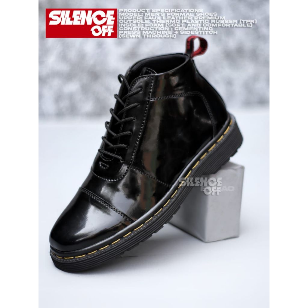 Jual Sepatu Pantofel Glossy Mengkilap Formal Boots Docmart Pria