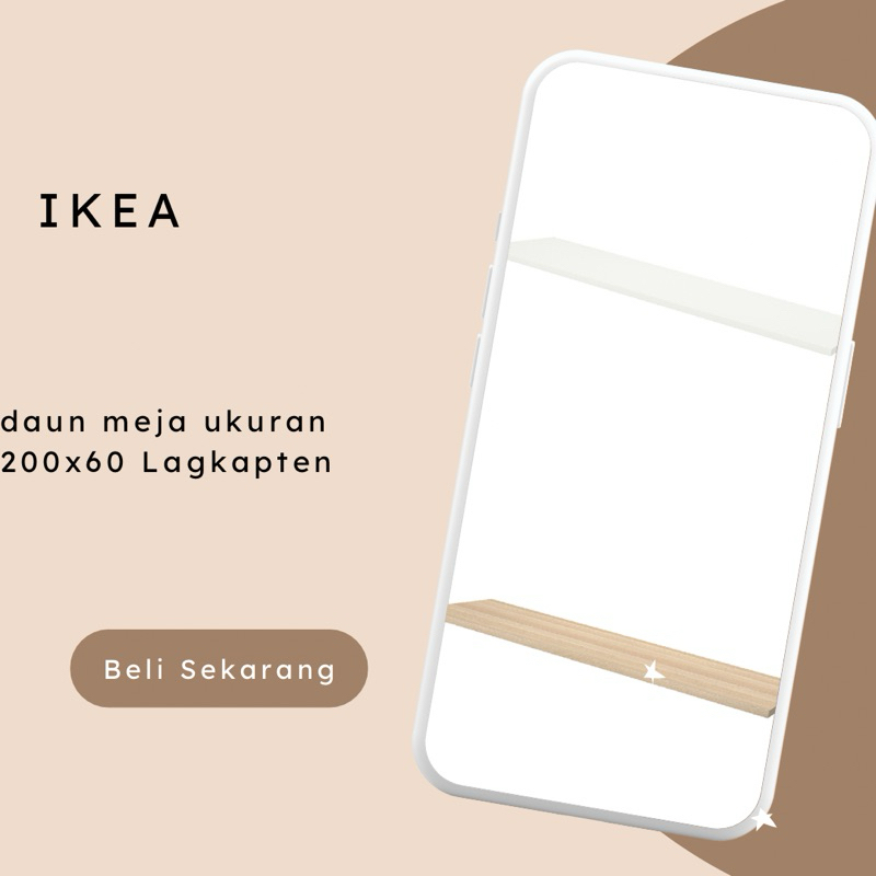 Jual meja kerja ukuran 200x60 cm Lagkapten (tidak termasuk kaki ...