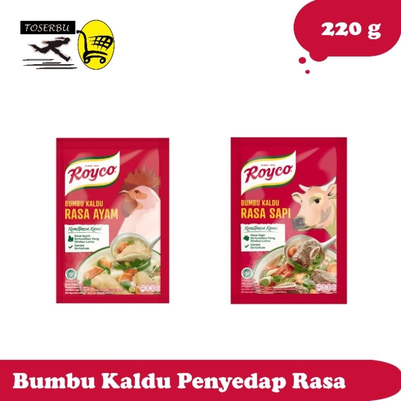 Jual ROYCO Bumbu Kaldu Penyedap Rasa - Rasa Ayam / Sapi 220g | Shopee ...