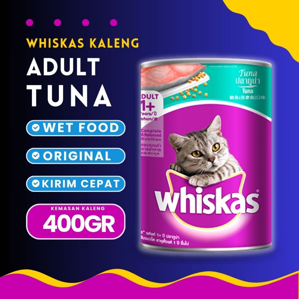 Jual WHISKAS ADULT TUNA KALENG WET FOOD / WHISKAS TUNA ADULT KALENG
