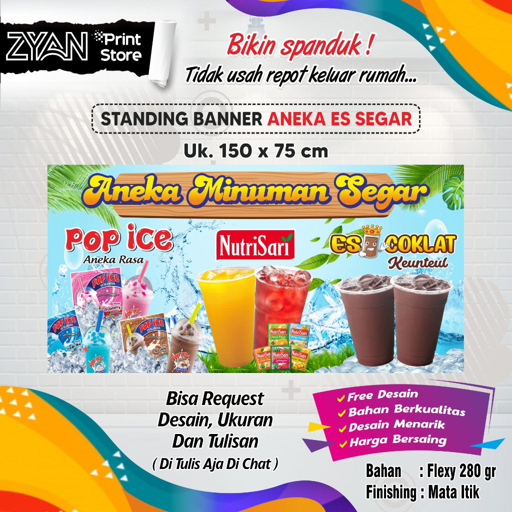 Jual SPANDUK BANNER ANEKA MINUMAN SEGAR ES | Shopee Indonesia