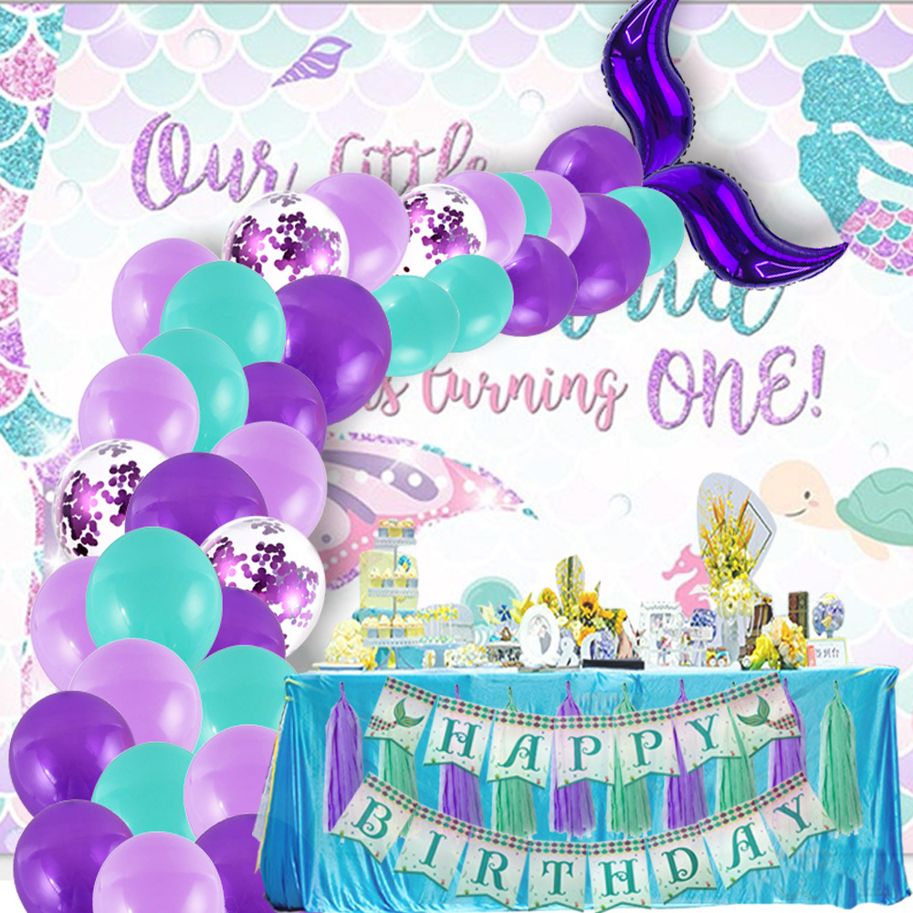 Jual MSM Balon Foil Karakter Ekor Mermaid Bentuk S 24' Ariel Kerang Sea ...