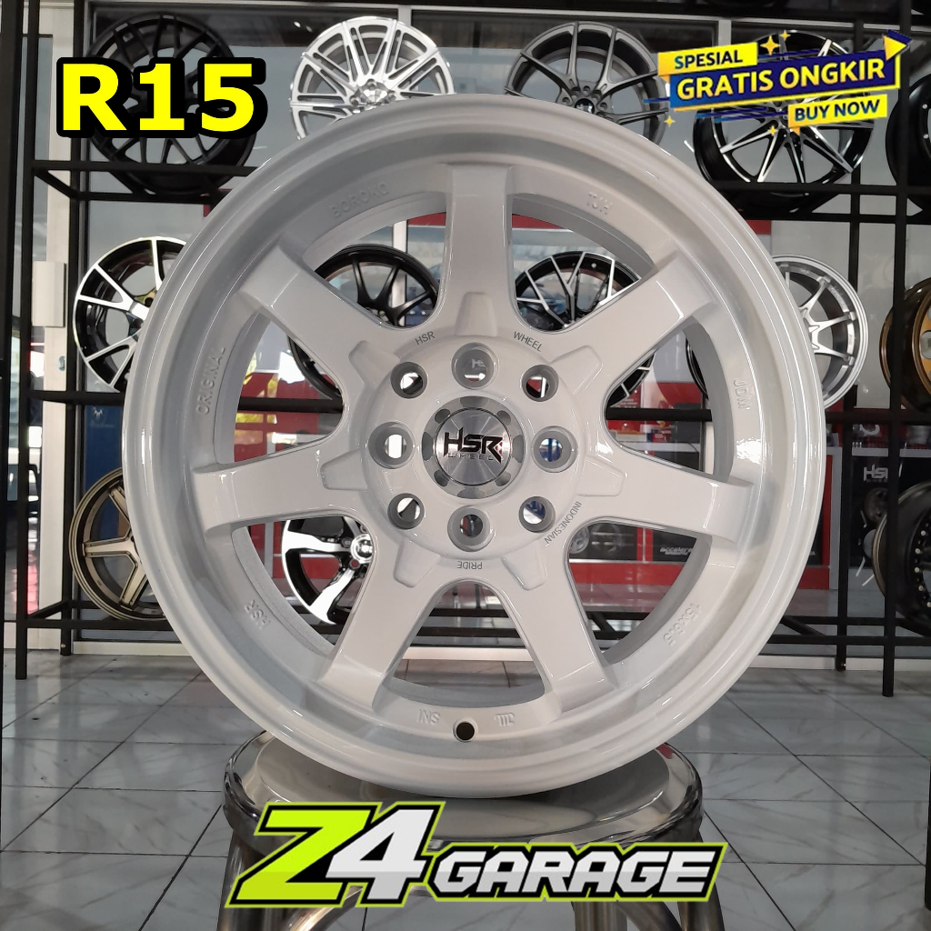 Jual Velg mobil ring 15 HSR TJH R15 White cocok buat Jazz Yaris Mobilio ...