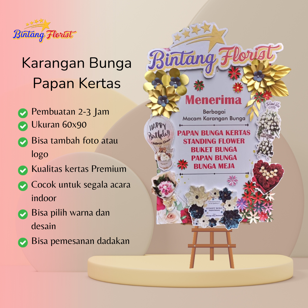 Jual PROMO! Karangan Bunga Papan Kertas Ekslusif Jakarta Paper Blooms ...