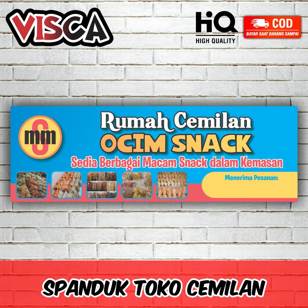 Jual Cetak Spanduk Banner Toko Cemilan Ukuran 150 X 50 Cm Shopee Indonesia 0397