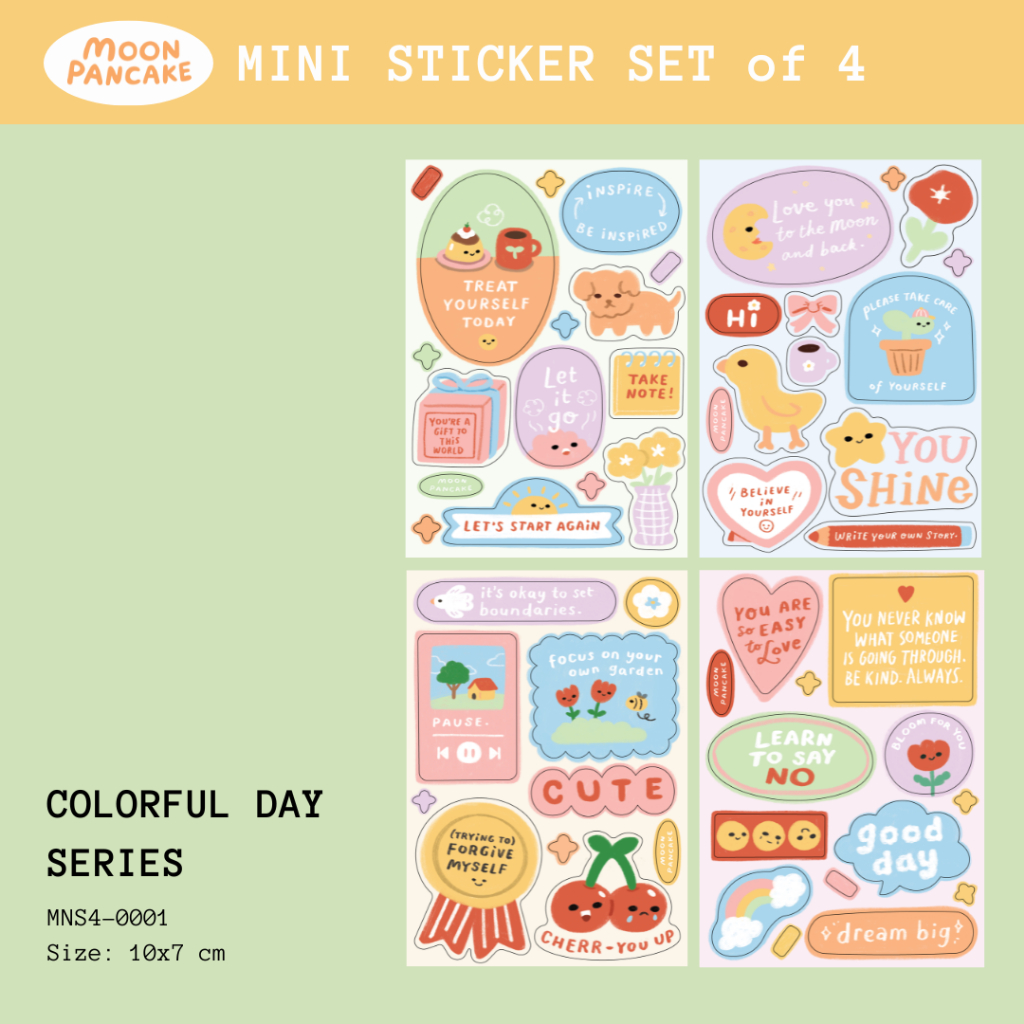 Jual Moon Pancake Mini Sticker Bundle - Colorful Days Series | Shopee ...