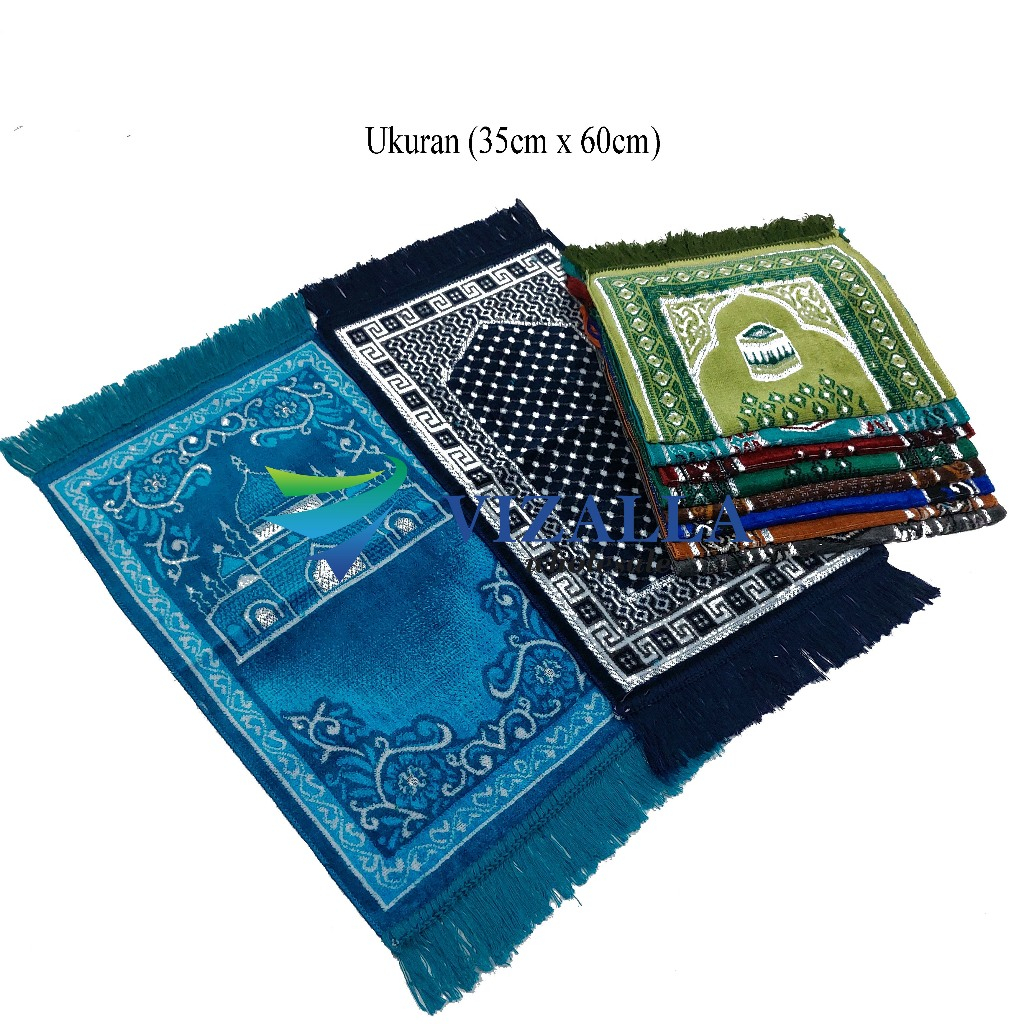 Sajadah Kecil Turki Beludru 35x60cm/ Gokkusagi/ Souvenir Haji Umroh Tahlilan Pernikahan