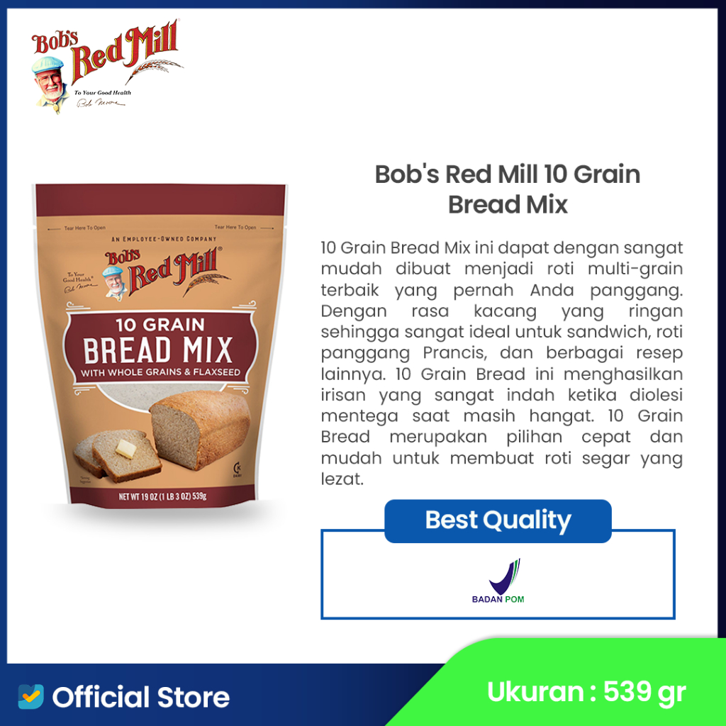 Jual Bob’s Red Mill 10 Grain Bread Mix 539gr (Tepung Roti Premix ...