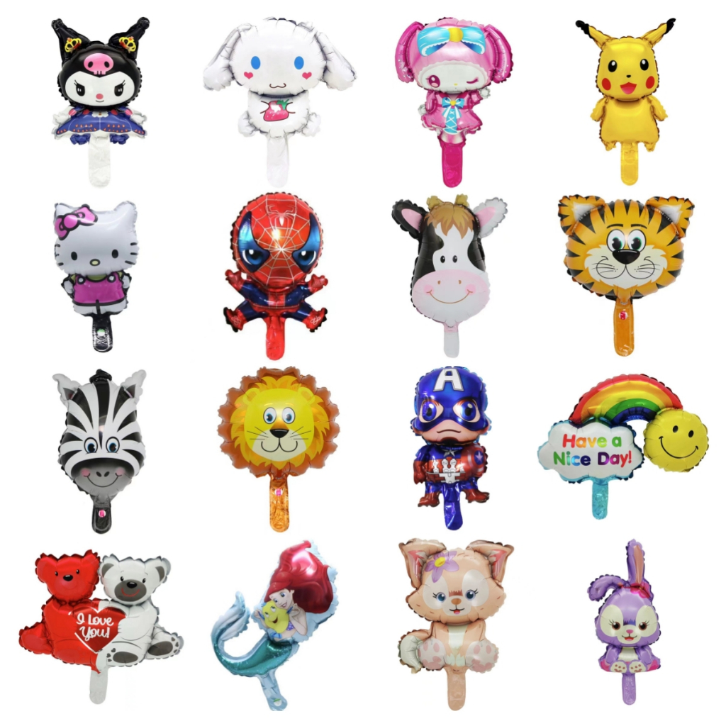 ( 10 PCS ) Balon Balon foil kepala animal / dekorasi zoo / balon sapi singa jerapah balon  balon huruf  balon latex balon ulang tahun