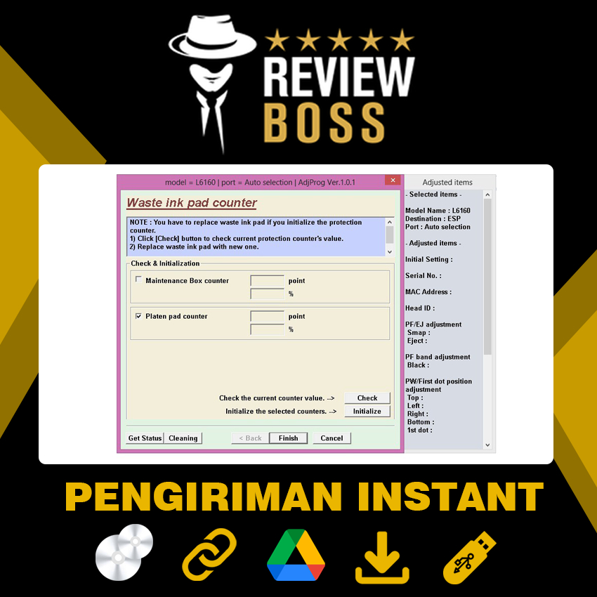 Jual APLIKASI RESETTER RESET PRINTER PRINT EPSON L6160 L6170 L6190 FULL