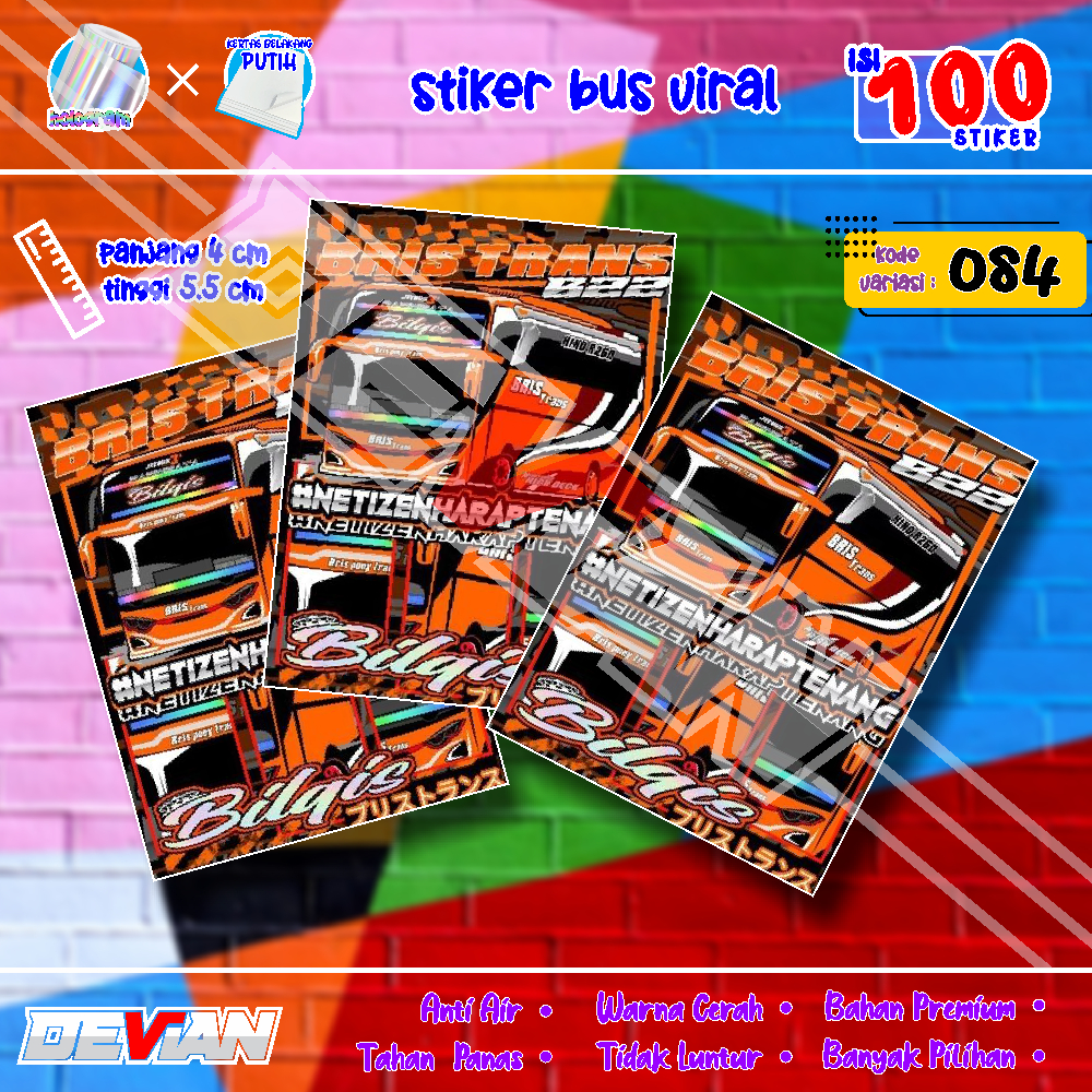 Jual isi 100 stiker bus viral | tuan muda batosai sjm trans si bungsu ...