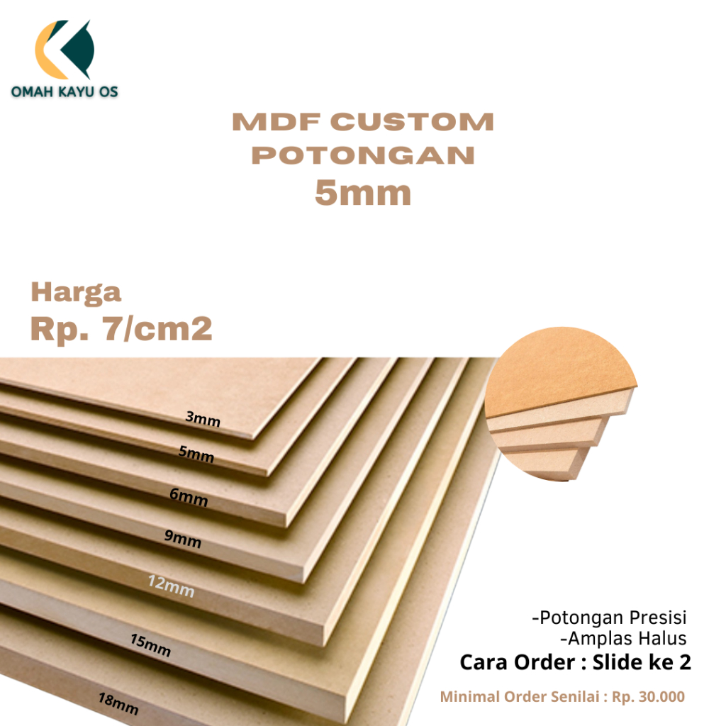 Jual Papan Mdf Coklat Mdf board Potongan Mdf Potongan Custom 5mm