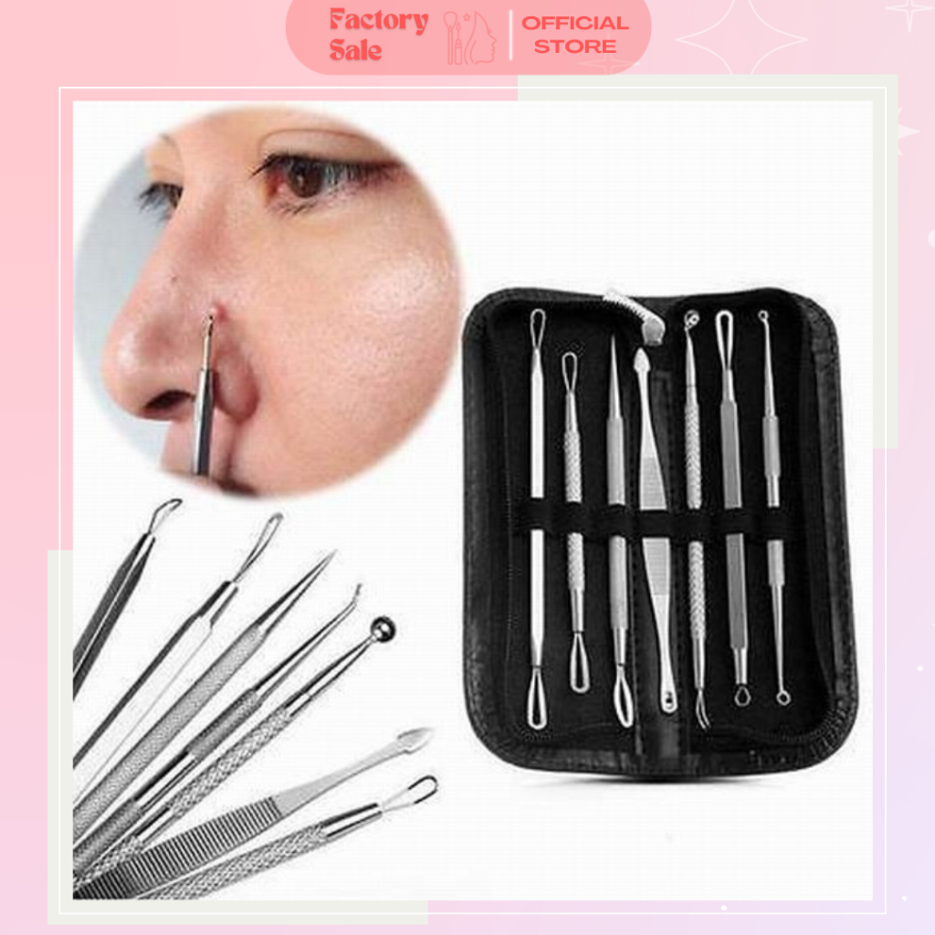 Jual Alat Pencet Komedo Pinset Pembersih Blackhead Penjepit Jerawat Komedo Set Isi Dengan