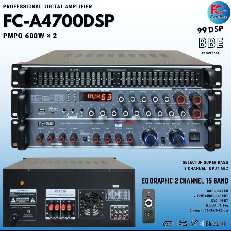 Jual PROFESSIONAL DIGITAL AMPLIFIER FIRSTCLASS FC-A4700 DSP BBE ...