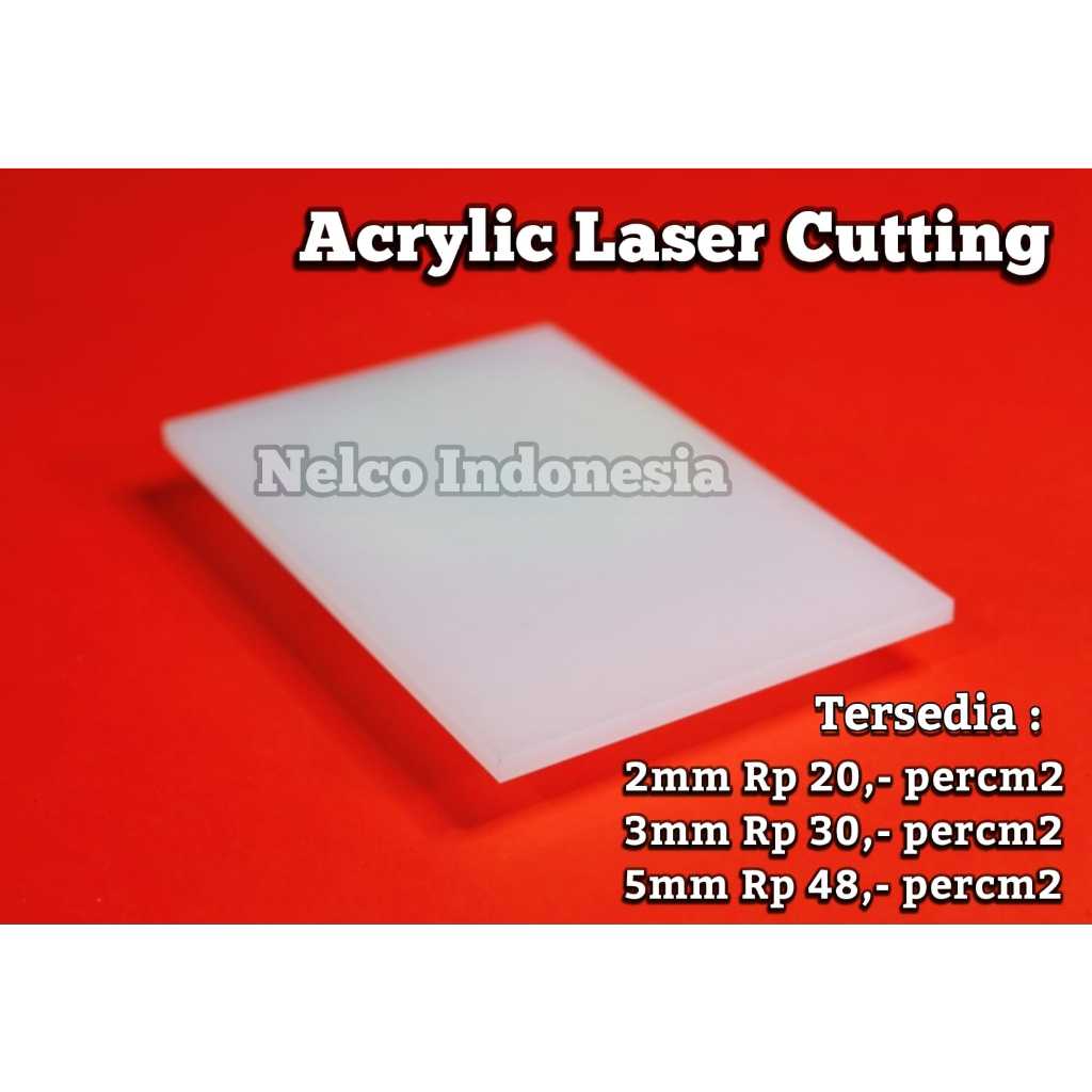 Jual Acrylic Laser Cutting 2mm 50x70cm Bening Putih Susu Putih